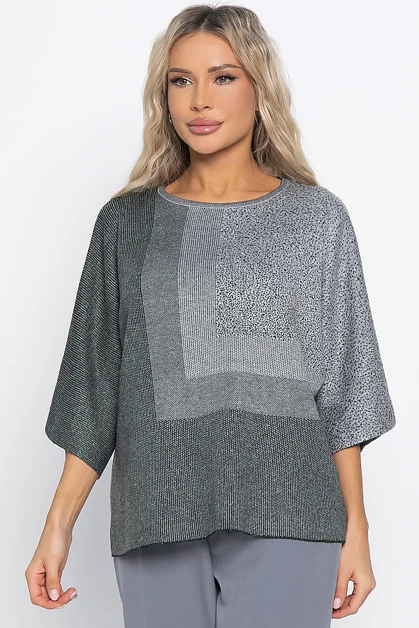 Джемпер Орлеан LADY TAIGA, серый/изумруд - фото 2