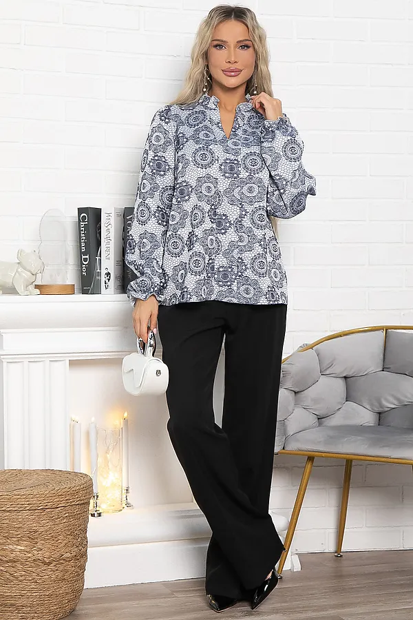 Блуза Доменика LADY TAIGA, серо-синяя - фото 2