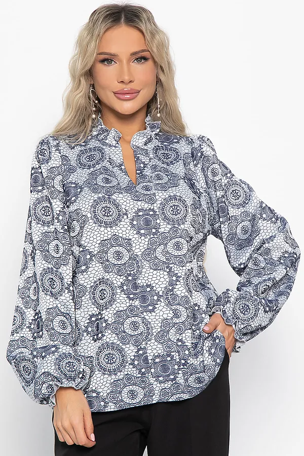 Блуза Доменика LADY TAIGA, серо-синяя - фото 2