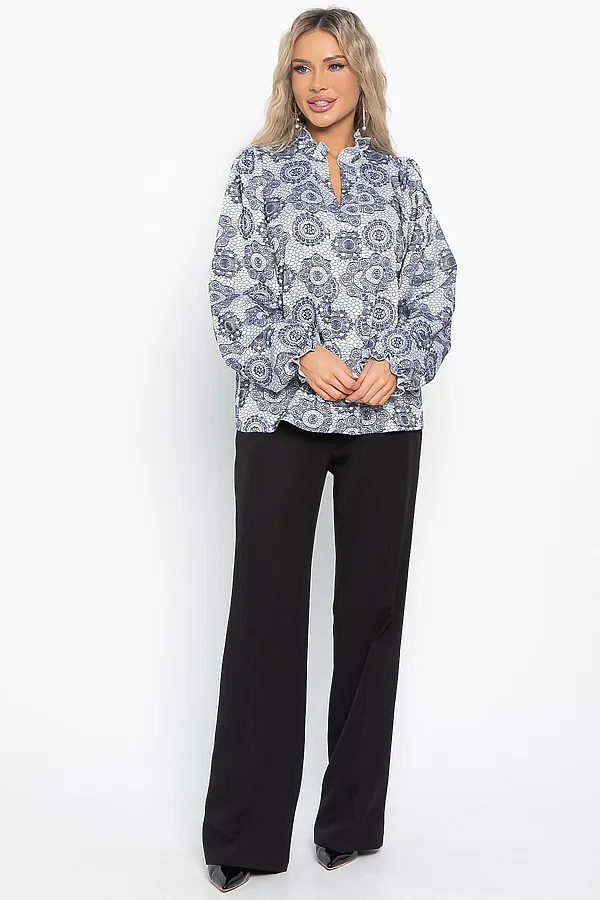 Блуза Доменика LADY TAIGA, серо-синяя - фото 2