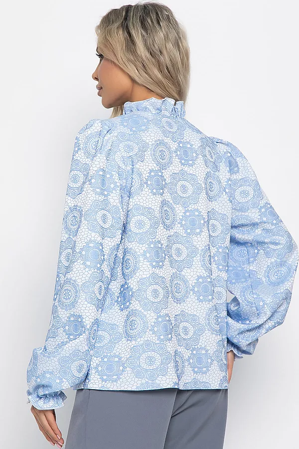 Блуза Доменика LADY TAIGA, бело-голубая - фото 2