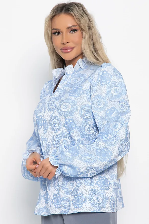 Блуза Доменика LADY TAIGA, бело-голубая - фото 2