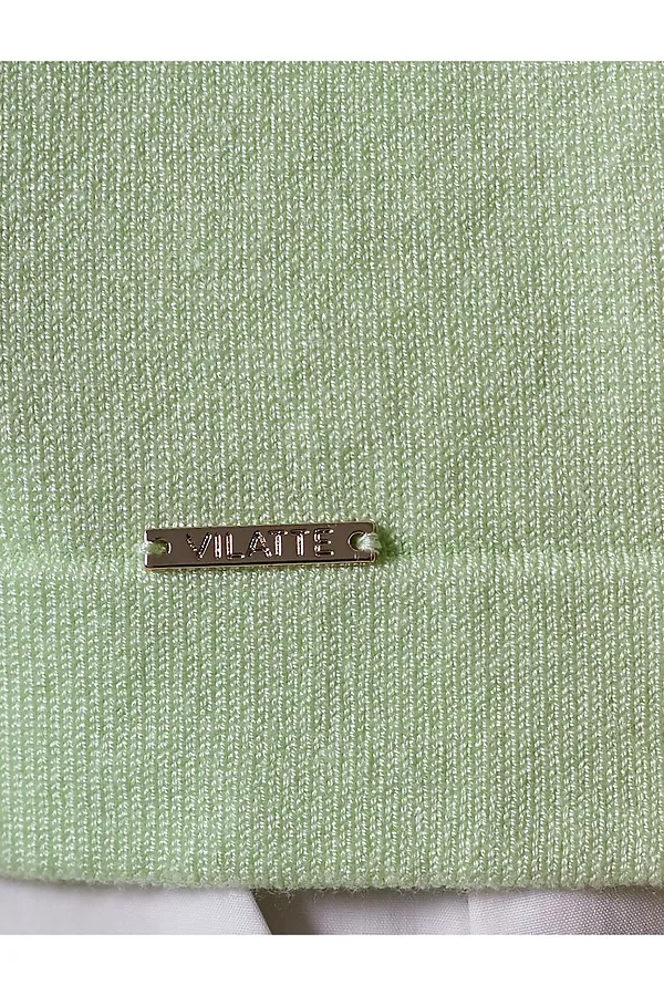 Свободный джемпер с рукавом 3/4 тонкой вязки из вискозы VILATTE, светло-зеленый - фото 2