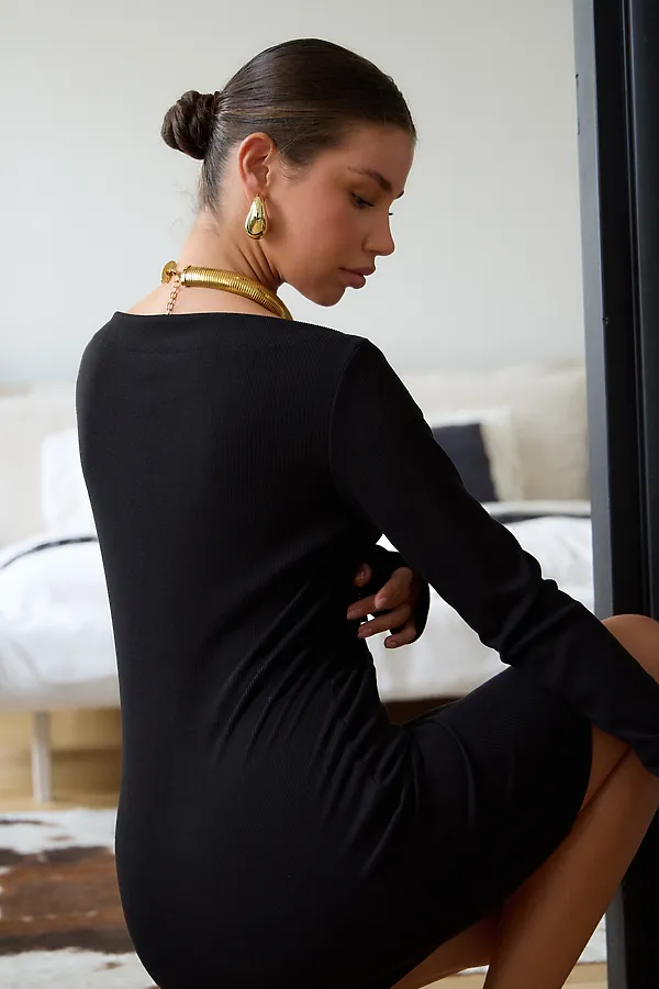 Платье лапша с открытыми плечами НАТАЛИ, черный - фото 2