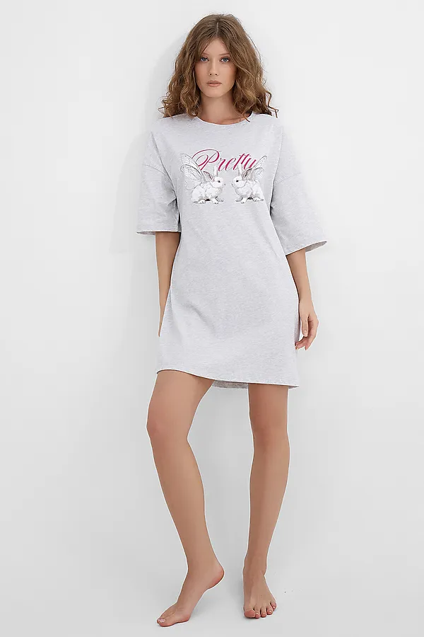 Туника женская MARK FORMELLE, серый меланж 4306-а +печать2 - фото 2