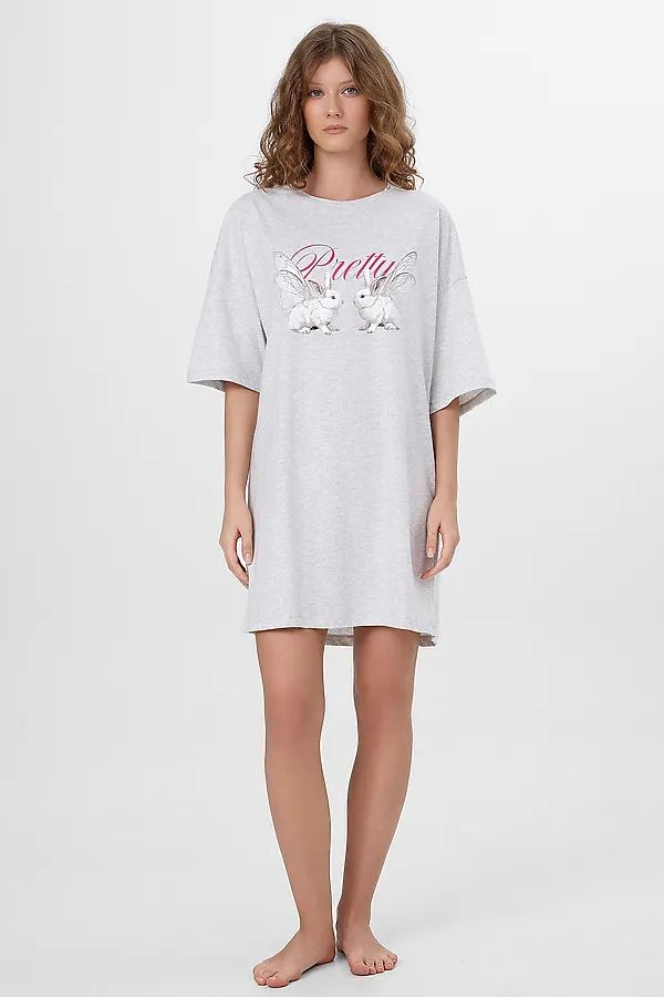 Туника женская MARK FORMELLE, серый меланж 4306-а +печать2 - фото 2