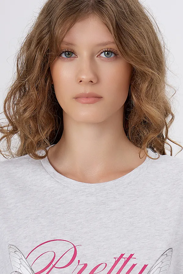 Туника женская MARK FORMELLE, серый меланж 4306-а +печать2 - фото 2