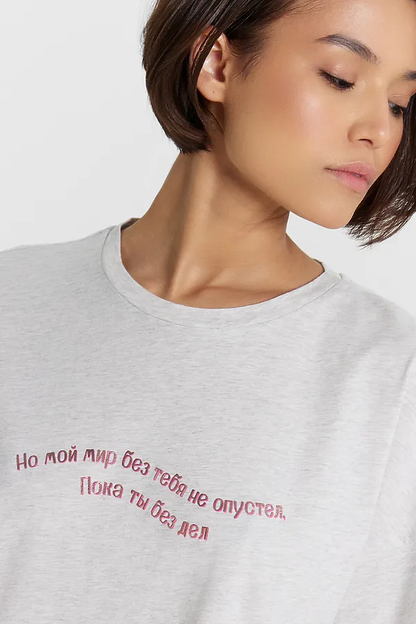 Туника женская MARK FORMELLE, серый меланж 4306-а +печать2 - фото 2