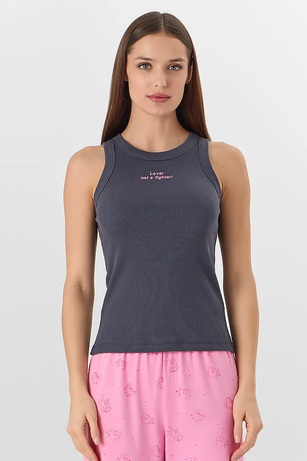 Комплект женский (блузка, брюки) MARK FORMELLE, графит +котики на розовом - фото 2