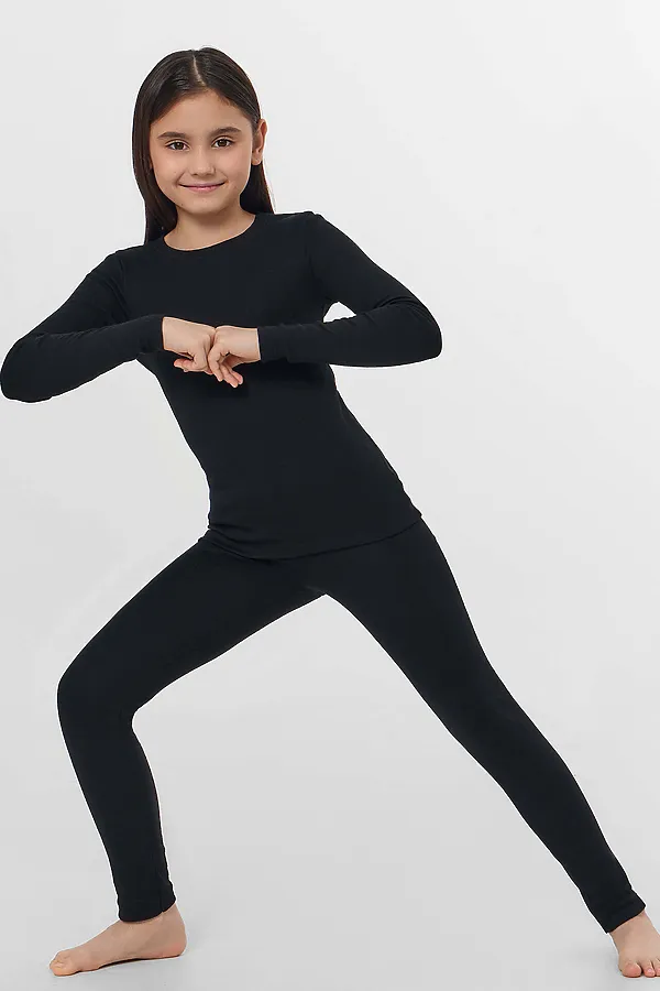 Комплект для девочек "термо" (джемпер, леггинсы) MARK FORMELLE, черный - фото 2