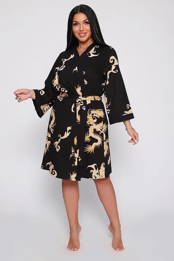 Пеньюар с сорочкой Драконы 729 НАТАЛИ, черный - фото 2