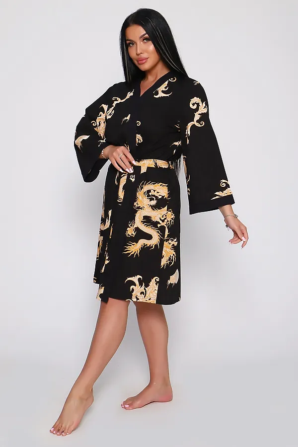 Пеньюар с сорочкой Драконы 729 НАТАЛИ, черный - фото 2