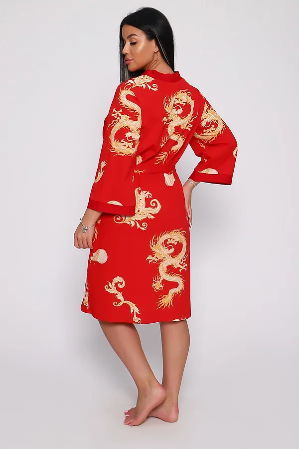 Пеньюар с сорочкой Драконы 729 НАТАЛИ, красный - фото 2