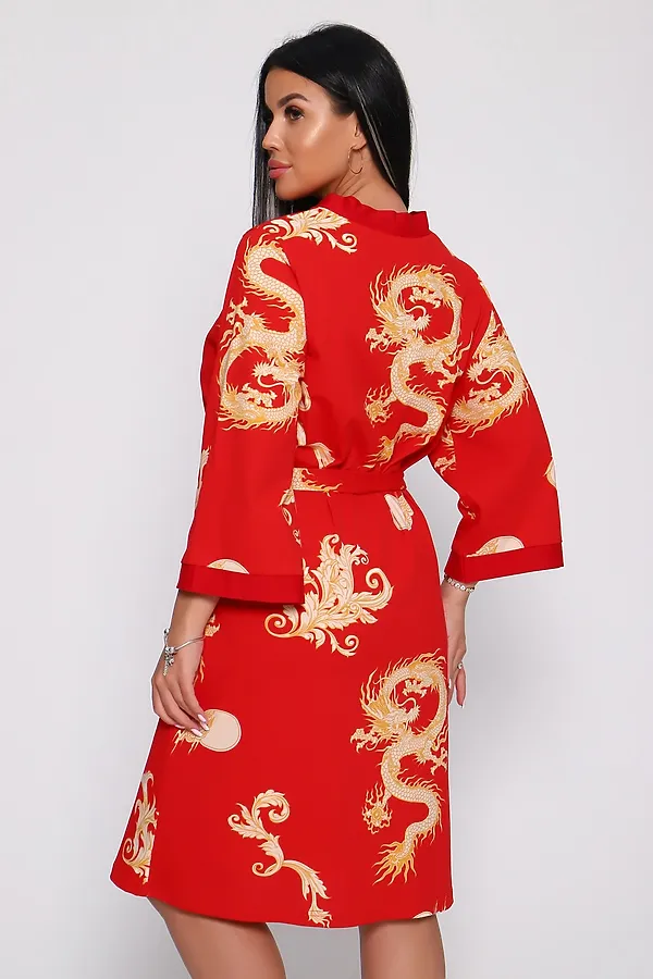 Пеньюар с сорочкой Драконы 729 НАТАЛИ, красный - фото 2