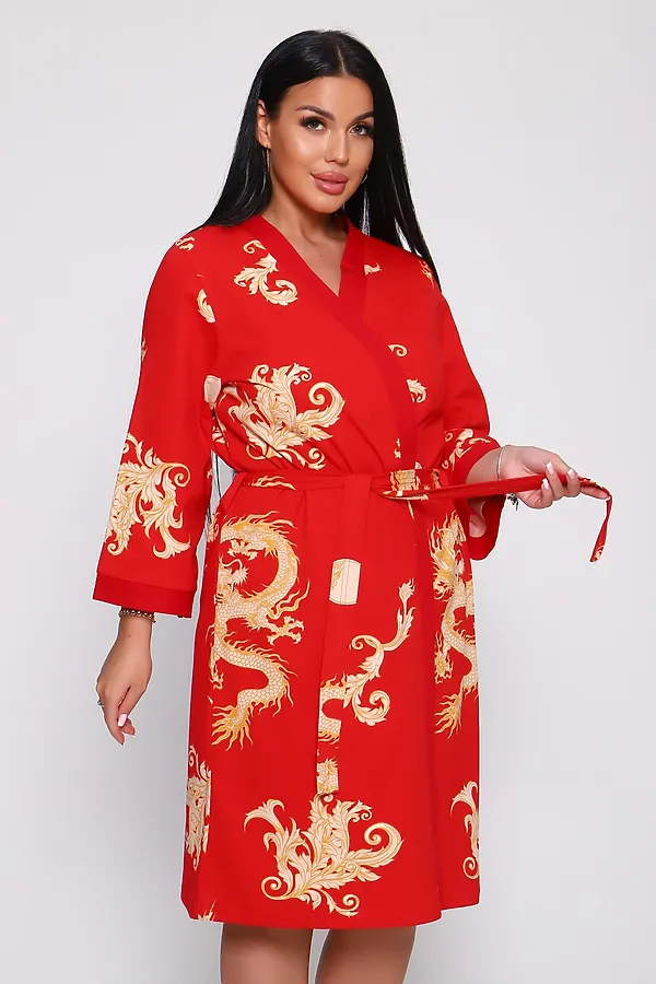 Пеньюар с сорочкой Драконы 729 НАТАЛИ, красный - фото 2