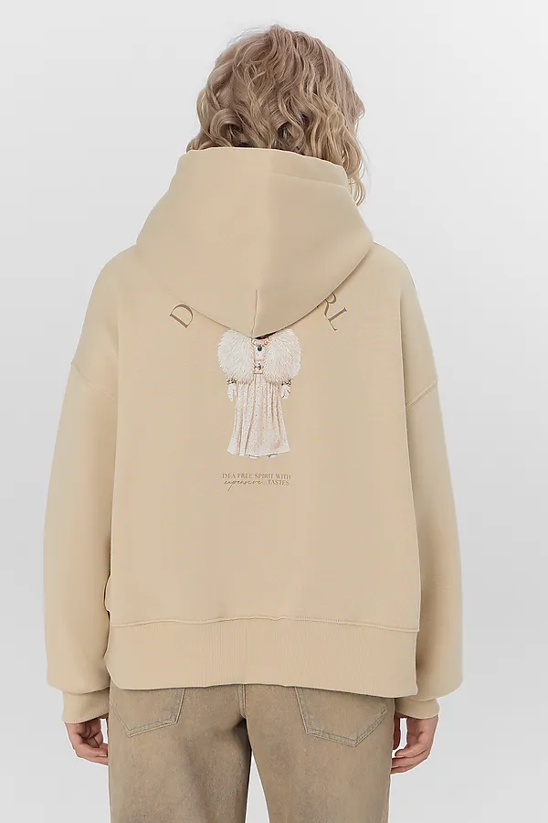 Худи женское MARK FORMELLE, св.бежевый +печать - фото 2