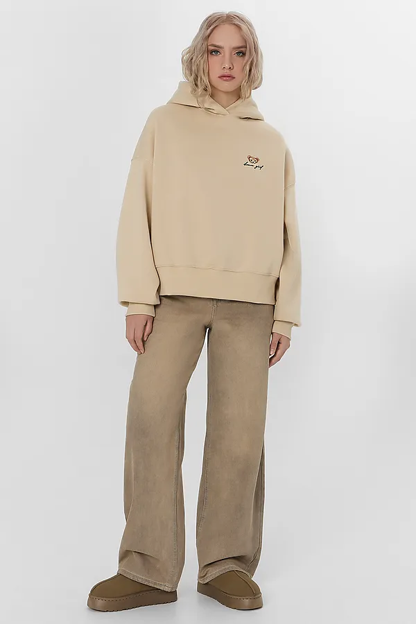 Худи женское MARK FORMELLE, св.бежевый +печать - фото 2