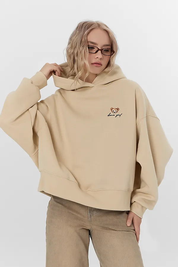 Худи женское MARK FORMELLE, св.бежевый +печать - фото 2