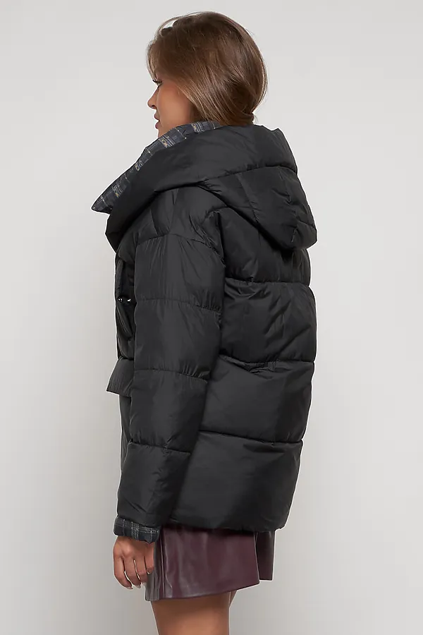Зимняя женская куртка модная с капюшоном черного цвета MTFORCE, черный - фото 2