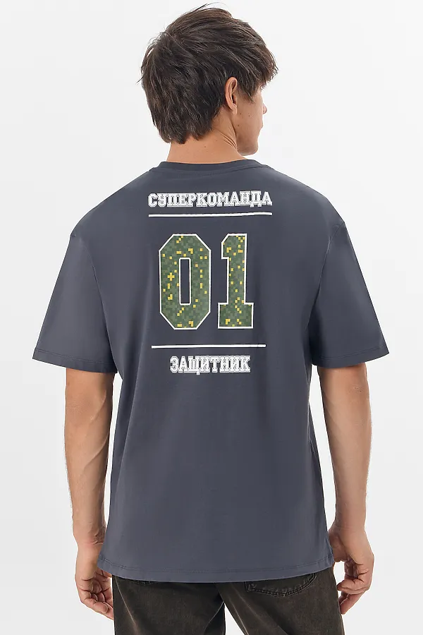 Футболка мужская MARK FORMELLE, графит +печать4 - фото 2