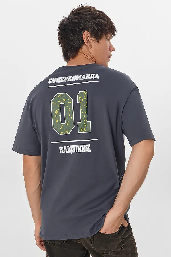 Футболка мужская MARK FORMELLE, графит +печать4 - фото 2
