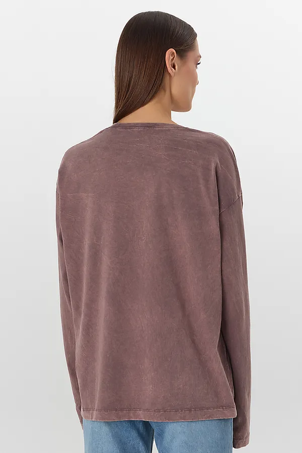 Джемпер женский MARK FORMELLE, acid wash бордово-серый - фото 2