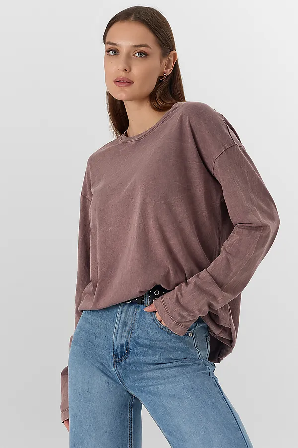 Джемпер женский MARK FORMELLE, acid wash бордово-серый - фото 2