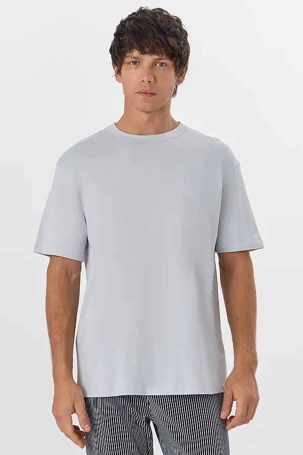 Комплект мужской (футболка, брюки) MARK FORMELLE, св.серый +полоска на глубоком синем - фото 2