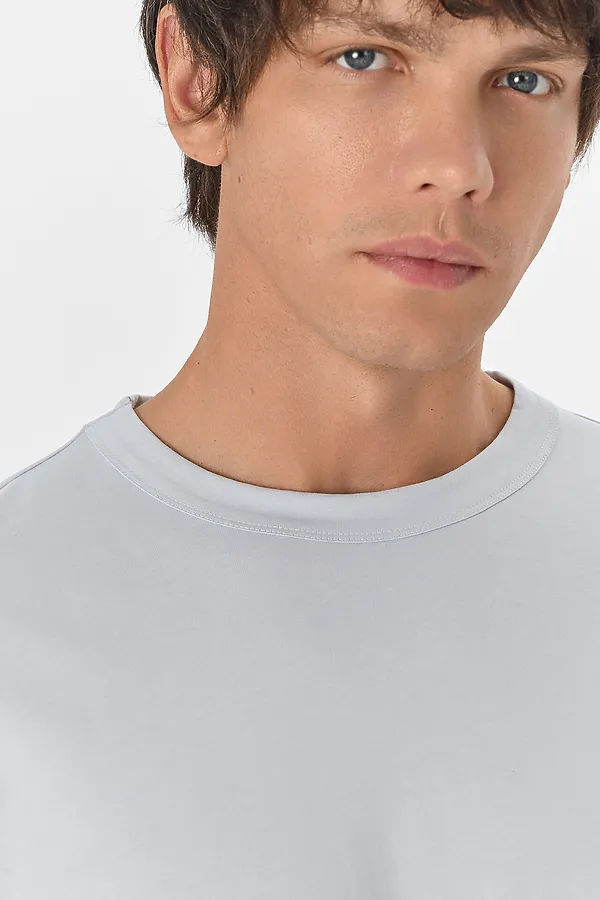 Комплект мужской (футболка, брюки) MARK FORMELLE, св.серый +полоска на глубоком синем - фото 2