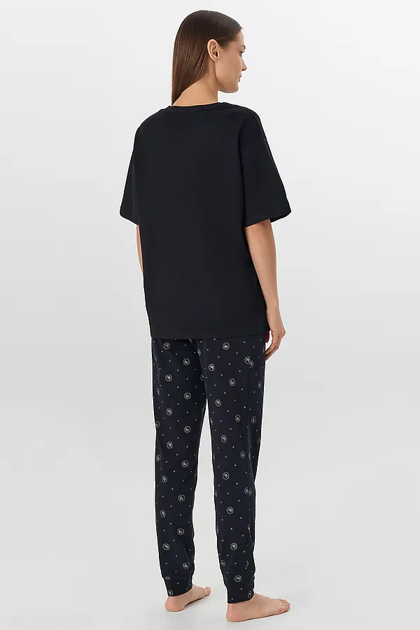 Комплект женский (футболка, брюки) MARK FORMELLE, черный +mf на черном - фото 2