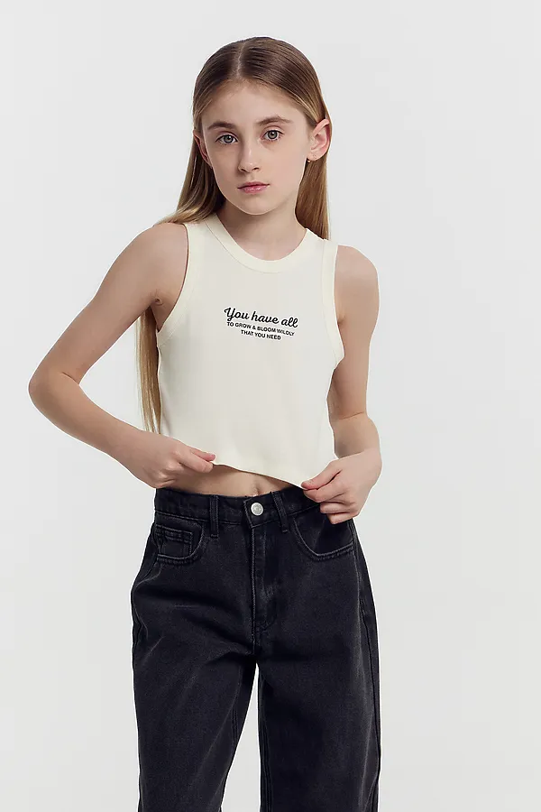 Топ для девочек MARK FORMELLE, молочный +печать - фото 2