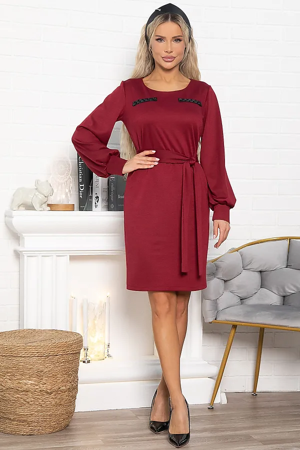 Платье Шарли LADY TAIGA, бордовое - фото 2