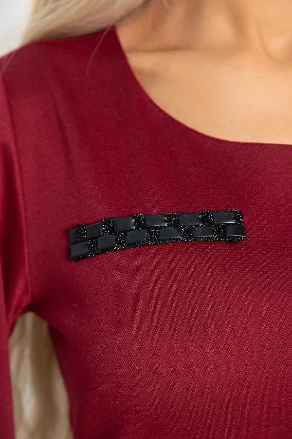 Платье Шарли LADY TAIGA, бордовое - фото 2