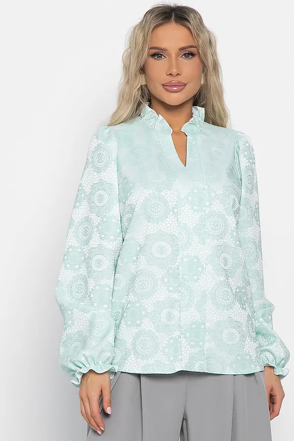 Блуза Доменика LADY TAIGA, бело-мятная - фото 2