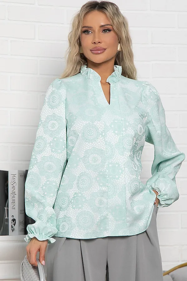 Блуза Доменика LADY TAIGA, бело-мятная - фото 2