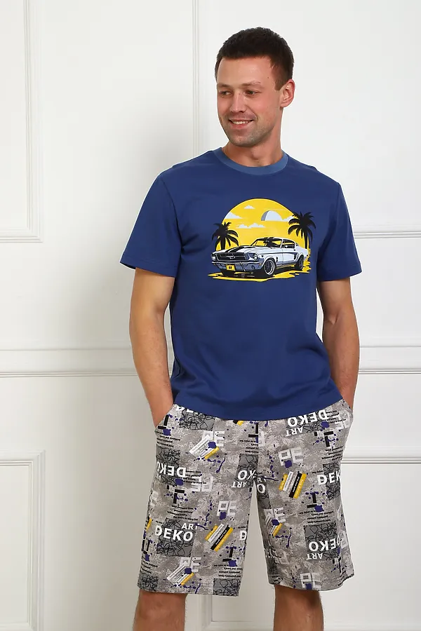 Костюм с шортами 1103 НАТАЛИ, синий - фото 2