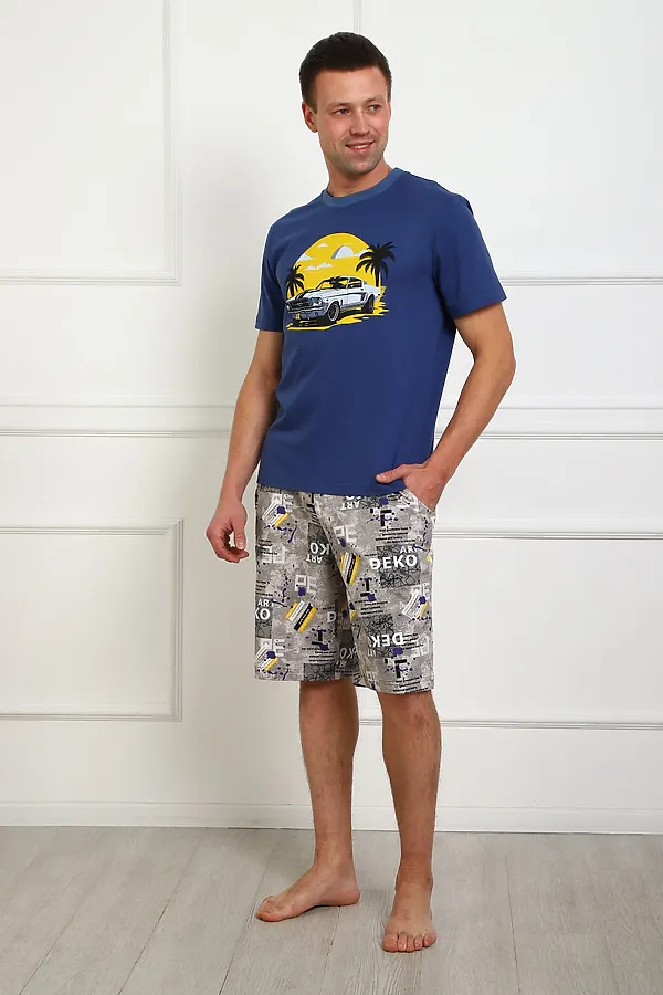 Костюм с шортами 1103 НАТАЛИ, синий - фото 2