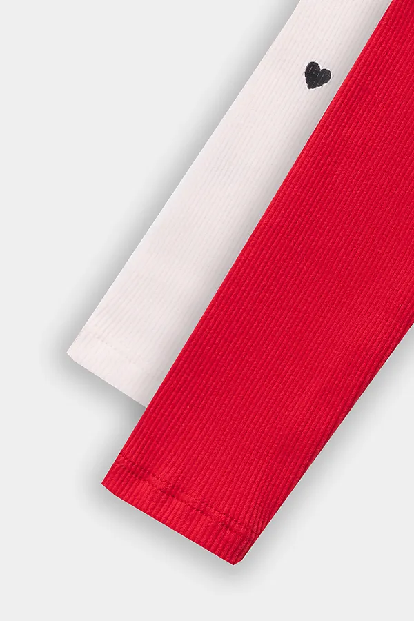 Боди детское (2шт.) MARK FORMELLE, красный +сердца на св.розовом - фото 2