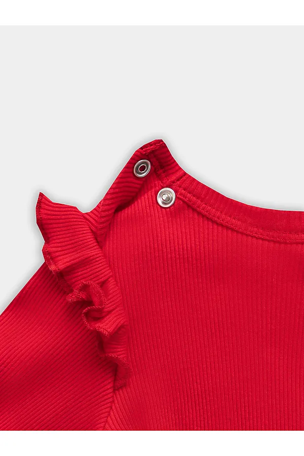 Боди детское (2шт.) MARK FORMELLE, красный +сердца на св.розовом - фото 2