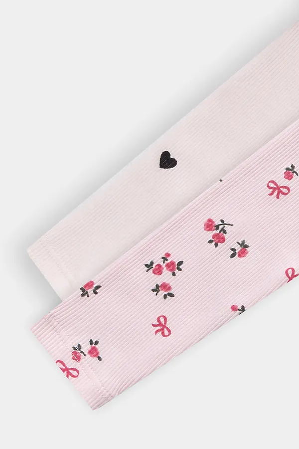 Боди детское (2шт.) MARK FORMELLE, сердца на св.розовом +цветочки на розовом - фото 2