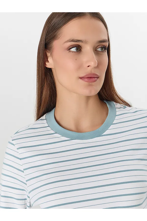 Джемпер женский MARK FORMELLE, голубо -серая полоска - фото 2