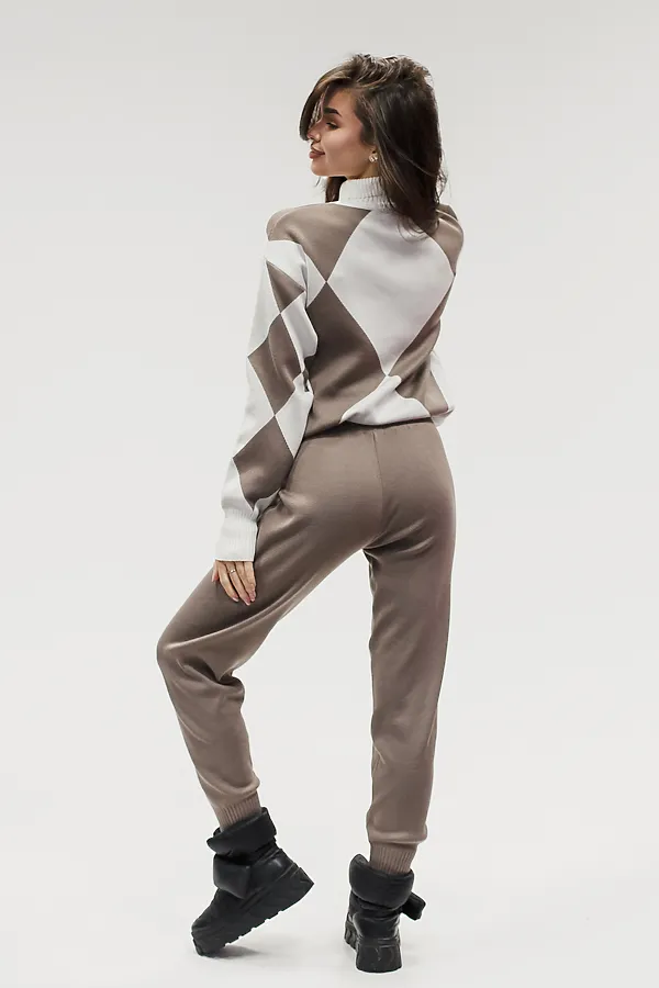 Костюм с брюками Вязаный с брюками НАТАЛИ, коричневый - фото 2