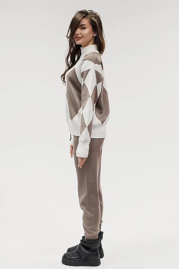 Костюм с брюками Вязаный с брюками НАТАЛИ, коричневый - фото 2