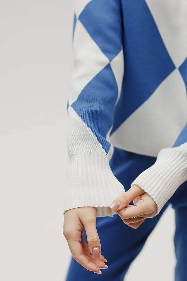 Костюм с брюками Вязаный с брюками НАТАЛИ, голубой - фото 2