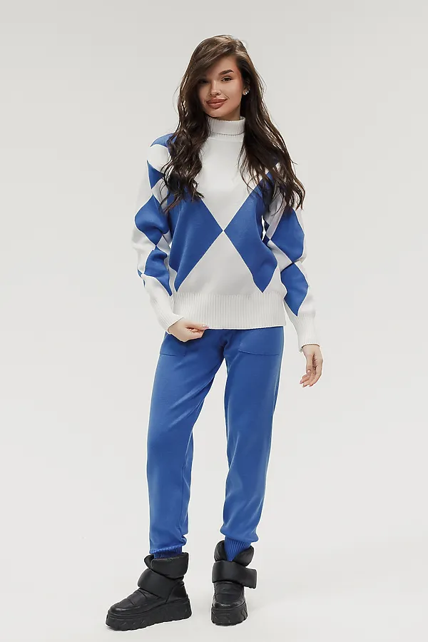 Костюм с брюками Вязаный с брюками НАТАЛИ, голубой - фото 2