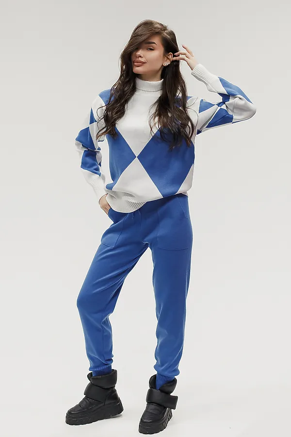 Костюм с брюками Вязаный с брюками НАТАЛИ, голубой - фото 2