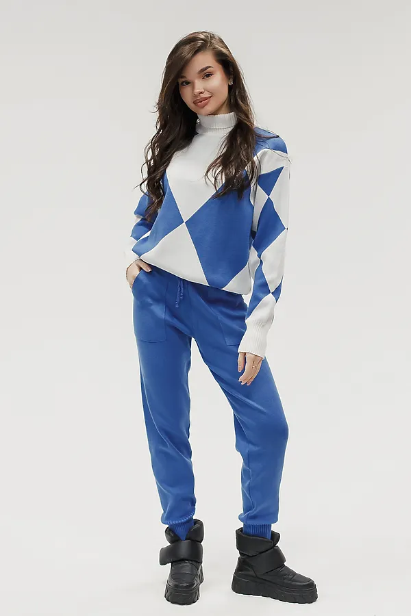 Костюм с брюками Вязаный с брюками НАТАЛИ, голубой - фото 2