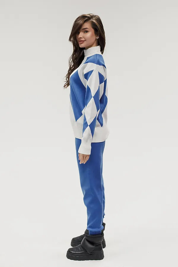 Костюм с брюками Вязаный с брюками НАТАЛИ, голубой - фото 2