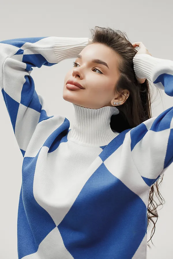 Костюм с брюками Вязаный с брюками НАТАЛИ, голубой - фото 2