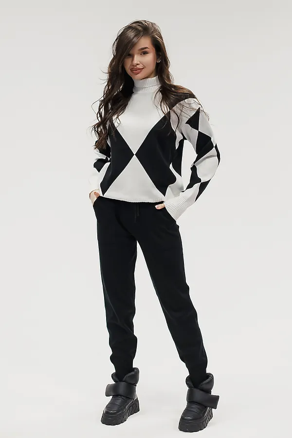 Костюм с брюками Вязаный с брюками НАТАЛИ, черный - фото 2